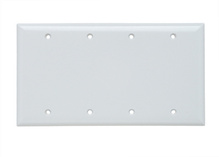 4-Gang Thermoset Wall Plate, Blank, Box Mounted, White 4-Gang Thermoset Wall Plate, Blank, Box Mounted, White