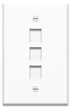 1-Gang, 3-Port Oversized Wall Plate, White 1-Gang, 3-Port Oversized Wall Plate, White