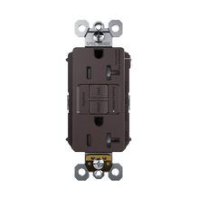 PlugTail® Specification Grade 20A Duplex Self- Test Feed-Through GFCI Receptacles with SafeLock® Protection, Brown