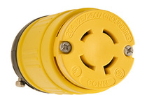 Rubber Dust-Tight NEMA L14-20 Locking Connector, 20A 125/250V, Yellow