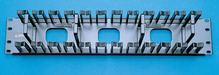Cable Management Panel - four horizontal - four vertical distribution rings, 2 rack units, black D - three 1.5 in x 2 in cutouts - 2 rack units - 3.5 in - black Cable Management Panel - four horizontal - four vertical distribution rings, 2 rack units, black D - three 1.5 in x 2 in cutouts - 2 rack units - 3.5 in - black