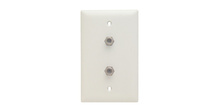 1-Gang Pre-configured Wall Plate with Two F-Type Couplers, White 1-Gang Pre-configured Wall Plate with Two F-Type Couplers, White
