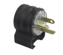 15A, 250V Extra-Hard Use Hospital-Grade Angled Plug, Black and Clear 15A, 250V Extra-Hard Use Hospital-Grade Angled Plug, Black and Clear