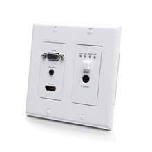 HDMI® HDBaseT + VGA, 3.5mm, RS232, and IR over Cat Extender Dual Gang Wall Plate Transmitter - 4K 60Hz HDMI® HDBaseT + VGA, 3.5mm, RS232, and IR over Cat Extender Dual Gang Wall Plate Transmitter - 4K 60Hz