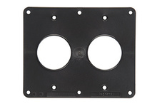 2-Gang (2) 1.56-in Diameter Openings Cover Plate, Black 2-Gang (2) 1.56-in Diameter Openings Cover Plate, Black