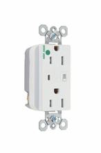 Tamper-Resistant Hospital Grade Extra Heavy Duty Surge Protective Duplex Receptacle, White Tamper-Resistant Hospital Grade Extra Heavy Duty Surge Protective Duplex Receptacle, White