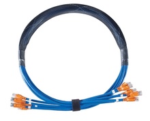 SNAP PRE-TERM, CAT5E, 6 CABLE PLENUM, 5', BLUE, MESH WRAP ASSEMBLY, NO STAGGER