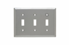 3-Gang Chrome Wall Plate, 3 Toggle Openings