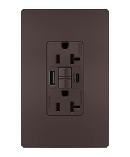 radiant® GFCI USB Outlet with SafeLock® Protection, Type A/C, 20A, Tamper-Resistant, Dark Bronze