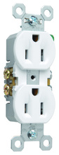 Trademaster® 15A 125V Self-Grounding Duplex Receptacle, White Trademaster® 15A 125V Self-Grounding Duplex Receptacle, White