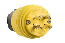 Turnlok® Watertight Locking Plug, 20A 3Φ250V, NEMA 4X/6P Rated, NEMA L15-20P Config, Yellow Turnlok® Watertight Locking Plug, 20A 3Φ250V, NEMA 4X/6P Rated, NEMA L15-20P Config, Yellow