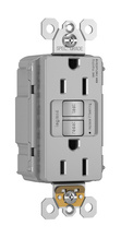 PlugTail® Specification Grade 15A Duplex Self-Test GFCI Receptacles with SafeLock® Protection, Gray