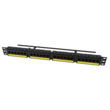 Category 6A TechChoice Flat Patch Panel 24 Port 2RU Black