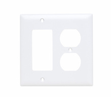 TradeMaster® 2-Gang Nylon Wall Plate, 1 Duplex Receptacle Opening, 1 Decorator Opening, White TradeMaster® 2-Gang Nylon Wall Plate, 1 Duplex Receptacle Opening, 1 Decorator Opening, White