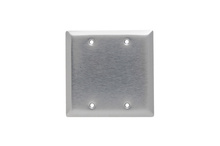 2-Gang 430 Stainless Steel Wall Plate, Blank Box Mounted