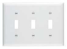 TradeMaster® 3-Gang Nylon Wall Plate, 3 Toggle Switch Openings, White TradeMaster® 3-Gang Nylon Wall Plate, 3 Toggle Switch Openings, White