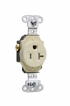 20A 125V Construction Spec-Grade Tamper-Resistant Single Receptacle, Back and Side Wire, Ivory