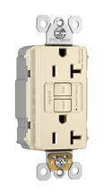 PlugTail® Specification Grade 20A Duplex Self-Test GFCI Receptacles with SafeLock® Protection, Light Almond