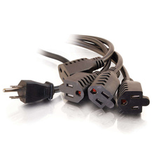 1.5ft (0.46m) 16 AWG 1-to-4 Power Cord Splitter (1 NEMA 5-15P to 4 NEMA 5-15R) (TAA Compliant) 1.5ft (0.46m) 16 AWG 1-to-4 Power Cord Splitter (1 NEMA 5-15P to 4 NEMA 5-15R) (TAA Compliant)