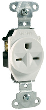 15A 250V Heavy Duty Spec-Grade Single Receptacle, Back and Side Wire, White 15A 250V Heavy Duty Spec-Grade Single Receptacle, Back and Side Wire, White