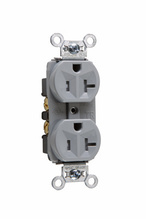20A 125V Construction Spec-Grade Tamper-Resistant Duplex Receptacle, Back and Side Wire, Gray
