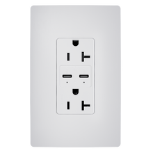 65W Commercial USB Outlet, Type C, 20A, Tamper-Resistant, White 65W Commercial USB Outlet, Type C, 20A, Tamper-Resistant, White