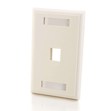 One Keystone Single Gang Wall Plate - White One Keystone Single Gang Wall Plate - White