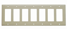 7-Gang 302/304 Stainless Steel Wall Plate, Decorator Openings, Painted Ivory