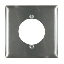 2-Gang 302/304 Stainless Steel Wall Plate, Power Outlet Receptacle 2.1563-in Diameter Opening 2-Gang 302/304 Stainless Steel Wall Plate, Power Outlet Receptacle 2.1563-in Diameter Opening