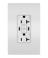 radiant® Weather-Resistant GFCI USB Outlet with SafeLock® Protection, Type C, 20A, Tamper-Resistant, White radiant® Weather-Resistant GFCI USB Outlet with SafeLock® Protection, Type C, 20A, Tamper-Resistant, White