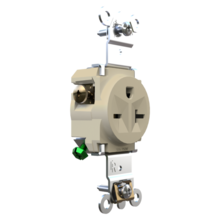 250V Tamper-Resistant Heavy Duty Spec Grade Single Receptacle with Back and Side Wire Connections, 20A, Ivory