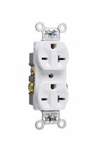 20A 250V Commercial Spec-Grade Single Receptacle, Side Wire, White 20A 250V Commercial Spec-Grade Single Receptacle, Side Wire, White