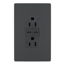 radiant® 30W USB Outlet, Type C, 15A, Tamper-Resistant, Graphite