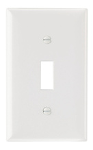 1-Gang Thermoset Wall Plate, 1 Toggle Switch Opening, White