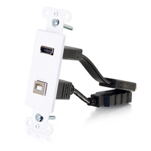 HDMI and USB Pass Through Wall Plate - White HDMI and USB Pass Through Wall Plate - White