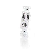 HDMI, VGA and 3.5mm Audio Pass Through Wall Plate - White HDMI, VGA and 3.5mm Audio Pass Through Wall Plate - White