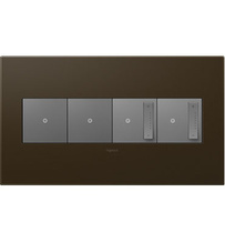 adorne® Bronze 4-Gang Screwless Wall Plate