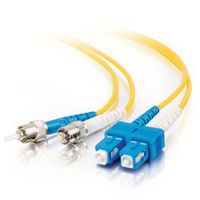 Discontinued - 29.5ft (9m) SC-ST 9/125 OS2 Duplex Single-Mode PVC Fiber Optic Cable (USA-Made) - Yellow