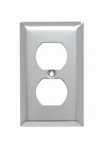 1-Gang Chrome Wall Plate, 1 Duplex Receptacle Opening