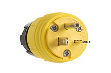 20A, 250V Watertight Straight Blade Plug, Yellow 20A, 250V Watertight Straight Blade Plug, Yellow