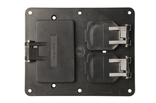 Industrial Grade 2-Gang Flip Lid 1 GFCI, 1 Duplex Portable Outlet Cover Plate, Black Industrial Grade 2-Gang Flip Lid 1 GFCI, 1 Duplex Portable Outlet Cover Plate, Black