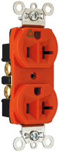 20A 125V Heavy Duty Spec-Grade Isolated Ground Duplex Receptacle, Back and Side Wire, Orange