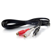 6ft (1.8m) One 3.5mm Stereo Male to Two RCA Stereo Female Y-Cable 6ft (1.8m) One 3.5mm Stereo Male to Two RCA Stereo Female Y-Cable