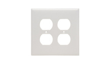 Junior Jumbo 2-Gang Thermoset Wall Plate, 2 Duplex Receptacle Openings, White Junior Jumbo 2-Gang Thermoset Wall Plate, 2 Duplex Receptacle Openings, White