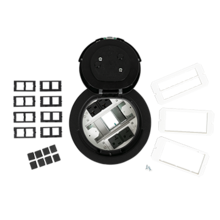 6AT Prewired Evolution™ Poke Thru Device, Flush Style Cover, Black 6AT Prewired Evolution™ Poke Thru Device, Flush Style Cover, Black