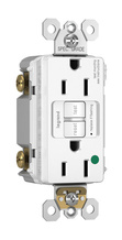 Hospital Grade Tamper-Resistant 15A Duplex Self-Test GFCI Receptacles with SafeLock® Protection, White Hospital Grade Tamper-Resistant 15A Duplex Self-Test GFCI Receptacles with SafeLock® Protection, White