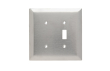 Combination Openings, 1 Toggle Switch and 1 Blank, Two Gang, 302/304 Stainless Steel