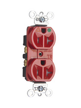 Tamper-Resistant Isolated Ground Hospital Grade Receptacle, Back and Side Wire, 20A, 125V, Red Tamper-Resistant Isolated Ground Hospital Grade Receptacle, Back and Side Wire, 20A, 125V, Red