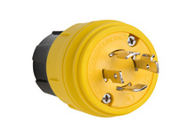 Turnlok® Watertight Locking Plug, 20A 125V/250V, NEMA 4X/6P Rated, NEMA L14-20P Config, Yellow Turnlok® Watertight Locking Plug, 20A 125V/250V, NEMA 4X/6P Rated, NEMA L14-20P Config, Yellow