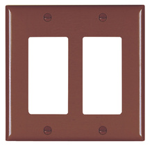 TradeMaster® 2-Gang Nylon Wall Plate, 2 Decorator Openings, Brown